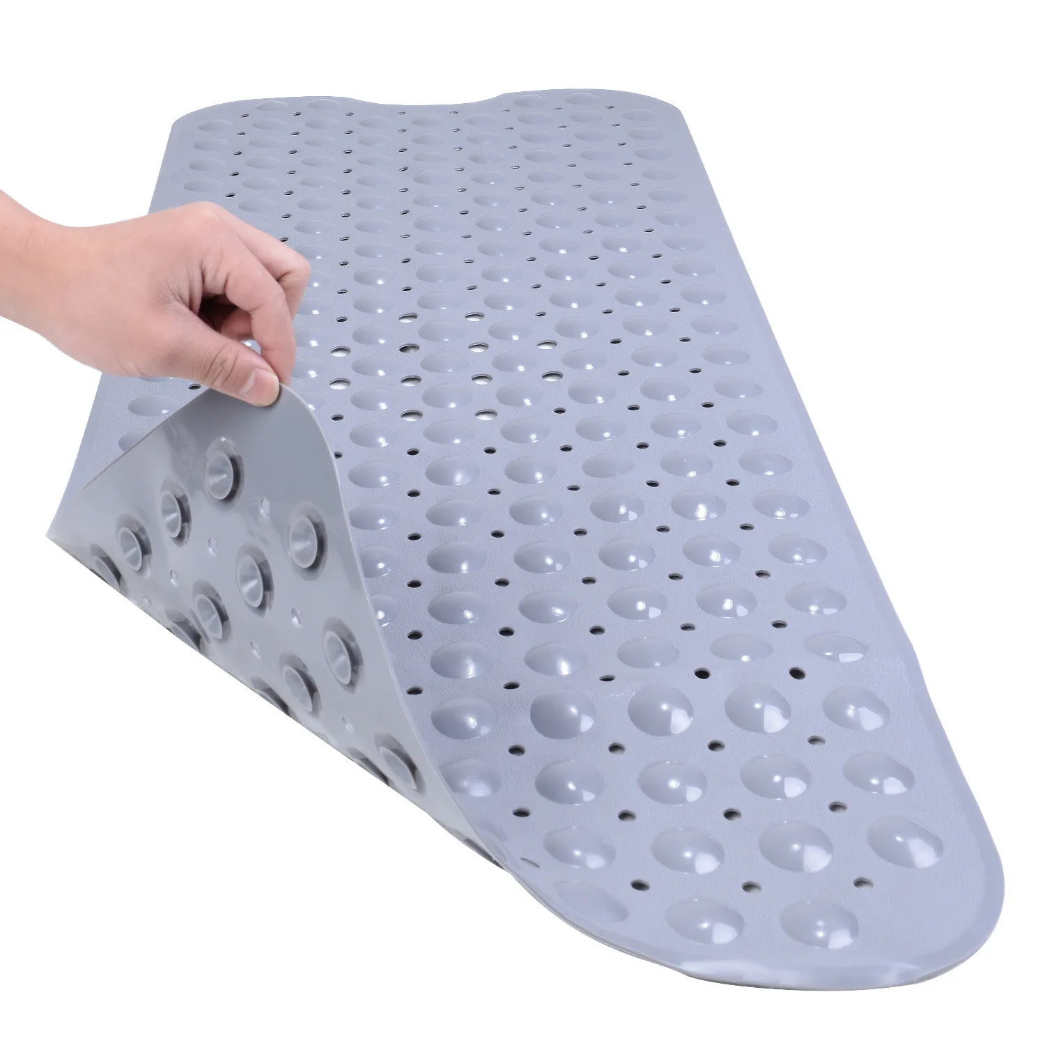 Bathtub and Shower Mats, Extra Long Non Slip Bath Mat 40 X 16 Inch, Bath Tub Mat with Suction Cups and Drain Holes for Bathroom,
