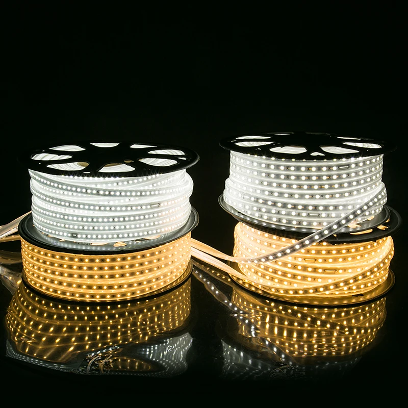 Good quality high voltage RGB led strip 120LED 5050SMD 220V led strip light for outdoor decoration