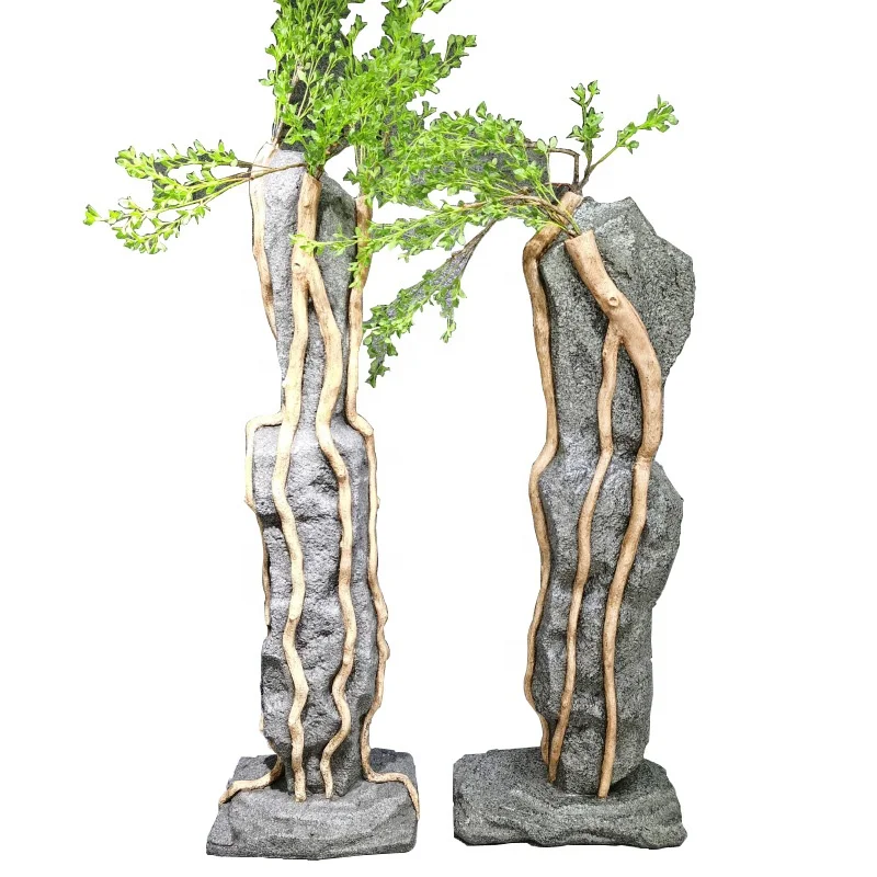 Высокая внутренняя имитация растений Rockery стекловолокно материал украшения отеля Ресторан мебель