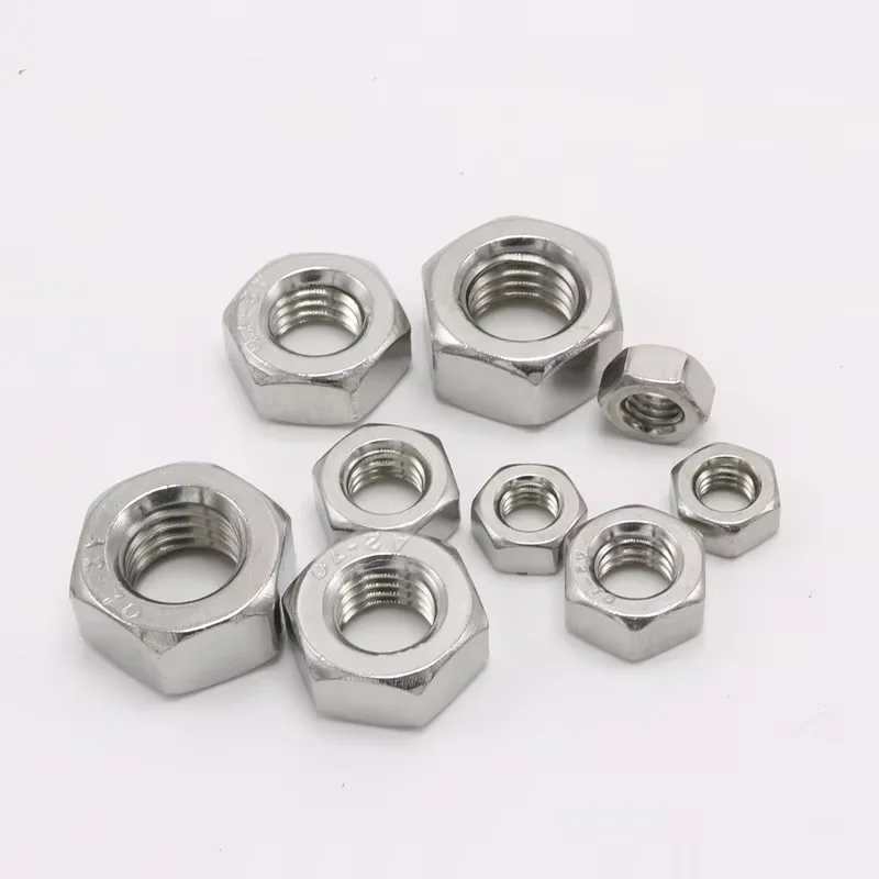 Customised Inch Metric M3 M4 M5 M6 M8 M10 M12 Stainless Steel Hex Nuts