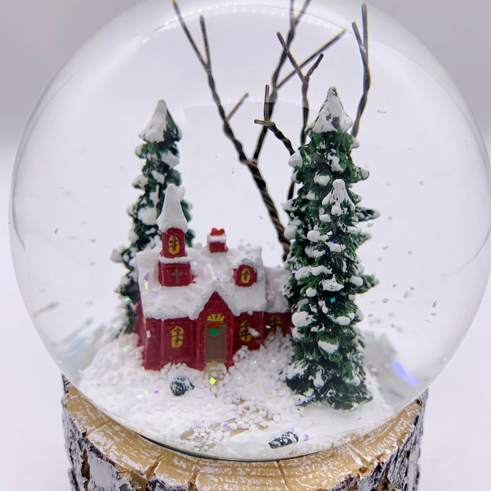  Winter Country Scene 100MM Resin Hand Painted Snow