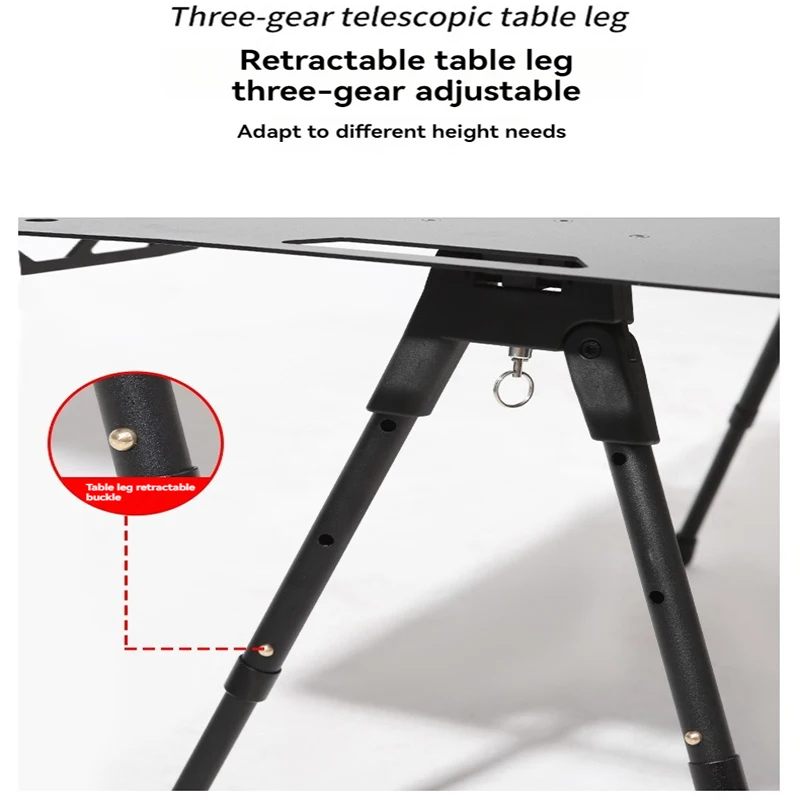 KingGear Outdoor Camping IGT Tactical Table Aluminum Alloy Picnic Table Lightweight Folding Table with Lamp Holder