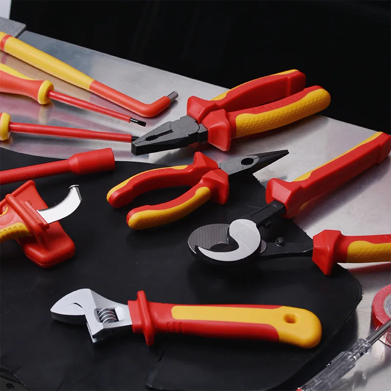 High Voltage 1000V Insulation Electrician Multi-Function Tool Set Includes Combination Screwdriver Steel Case OEM Options