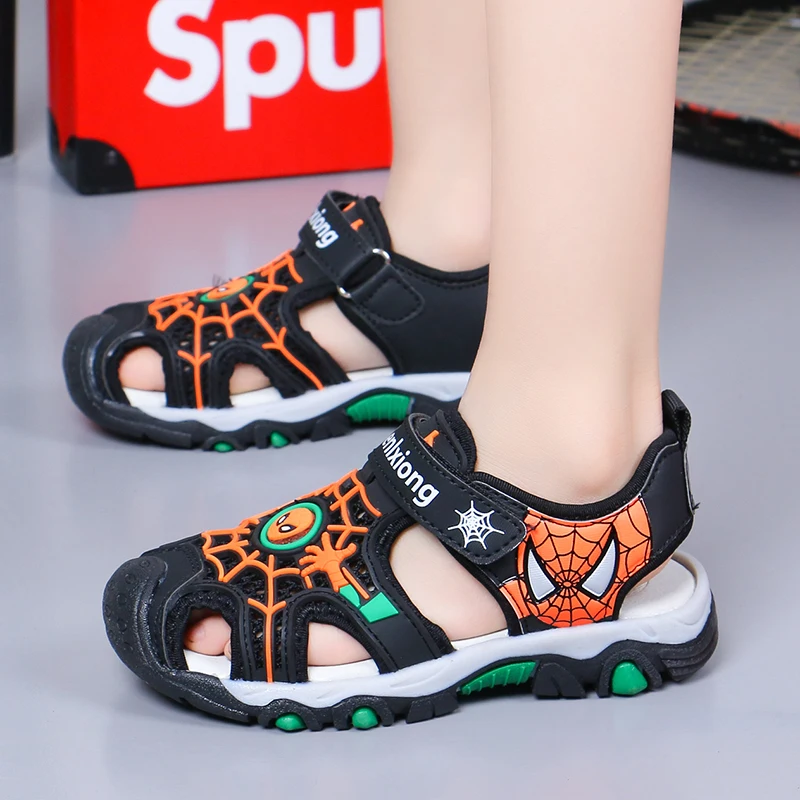 Brand New Summer Children Beach Boys Sandals Spiderman Kids Shoes Closed Toe Arch Support Sport Sandals for Boys