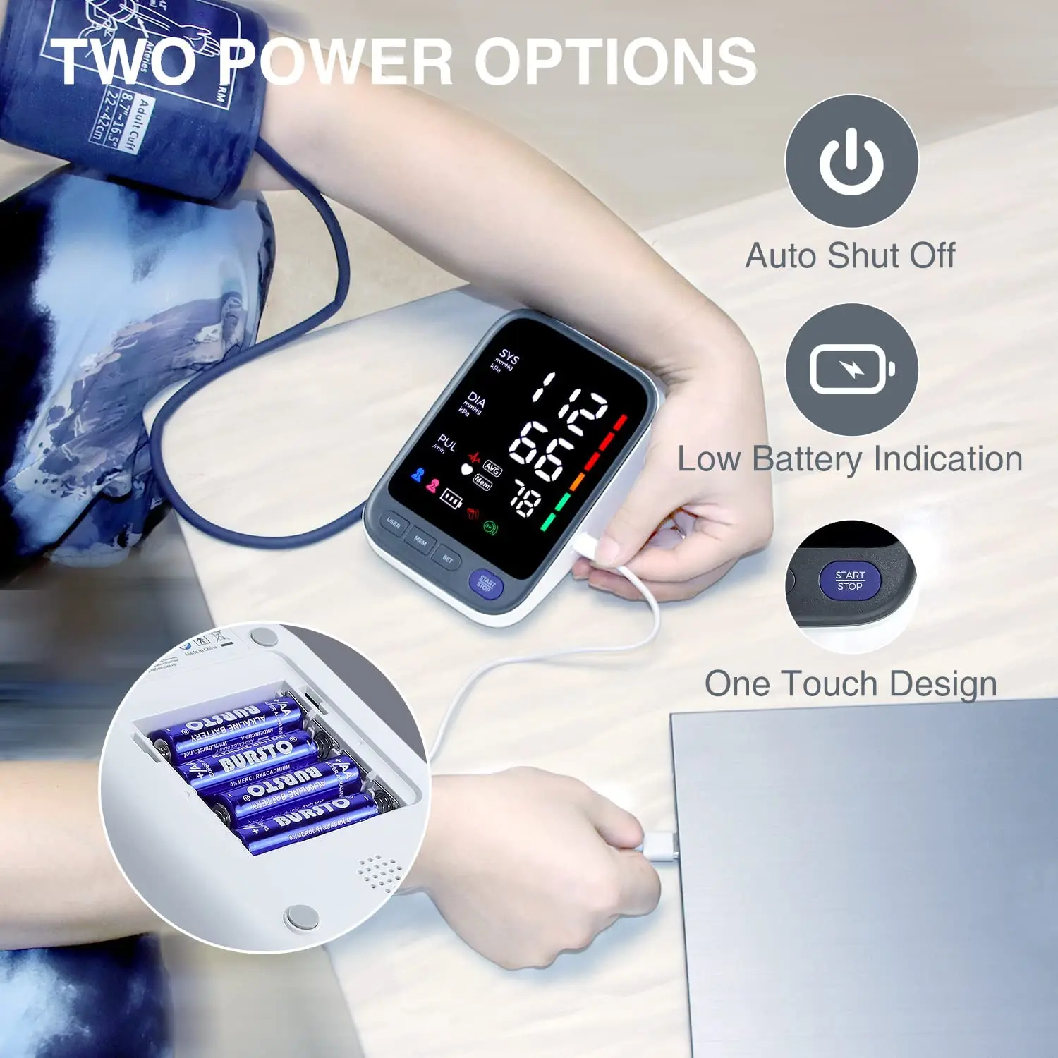 Factory supply new self developing Household Large Electronic LCD Blood Pressure Monitor