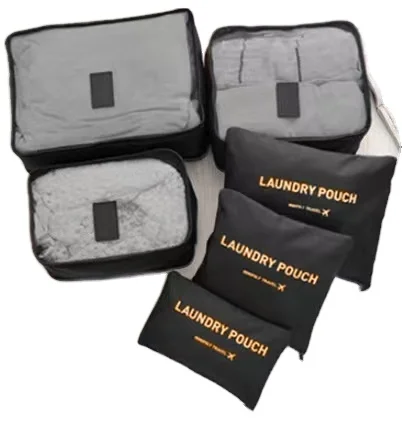 Travel Storage Bag 6-piece storage bag Waterproof clothing organizer bag thickened fine mesh suitcase 6-piece set