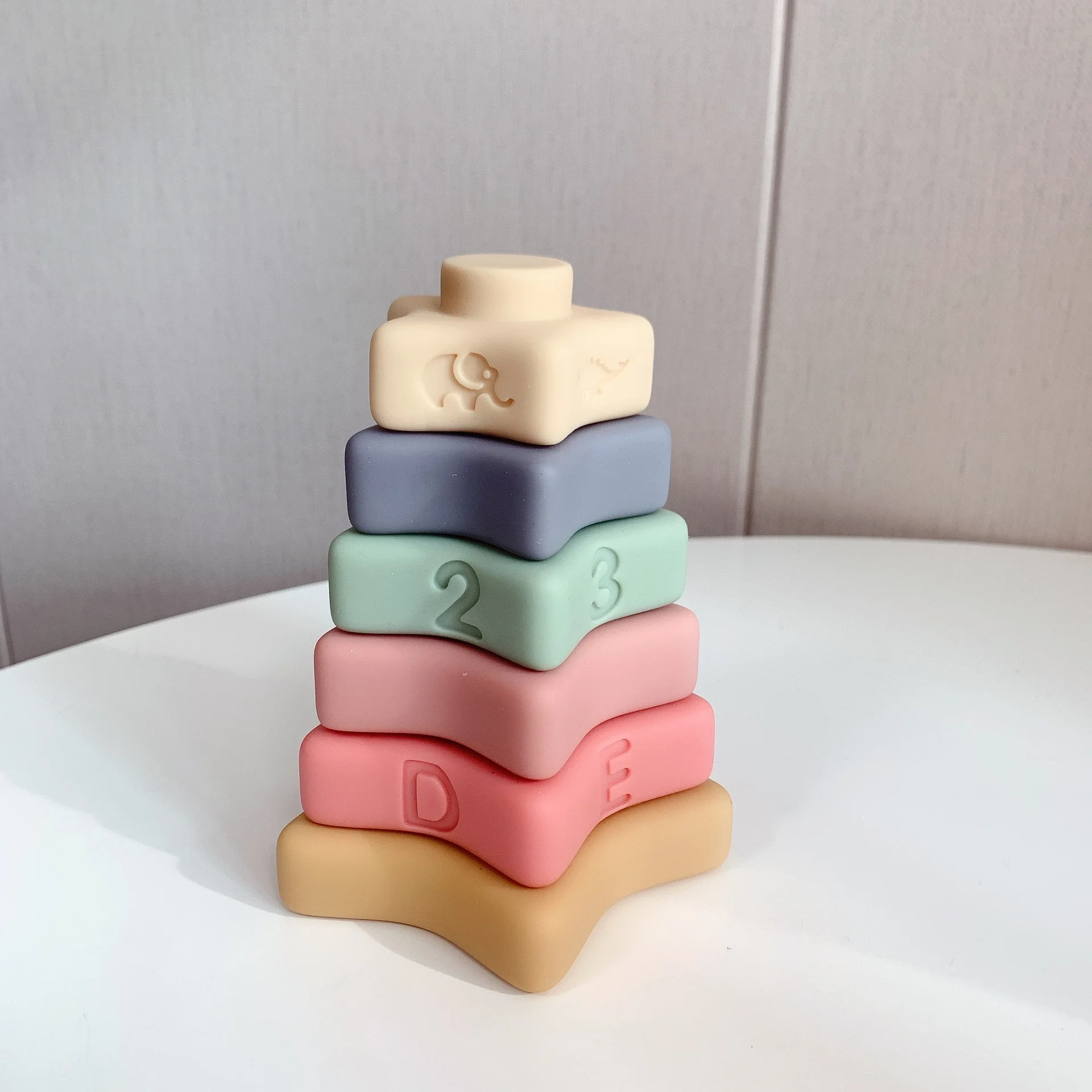 Baby Things Newborn 3D Colorful Educational Bebe Safety Soft Building Blocks Toddler Chewing Blocks Squeezable Bath Toys