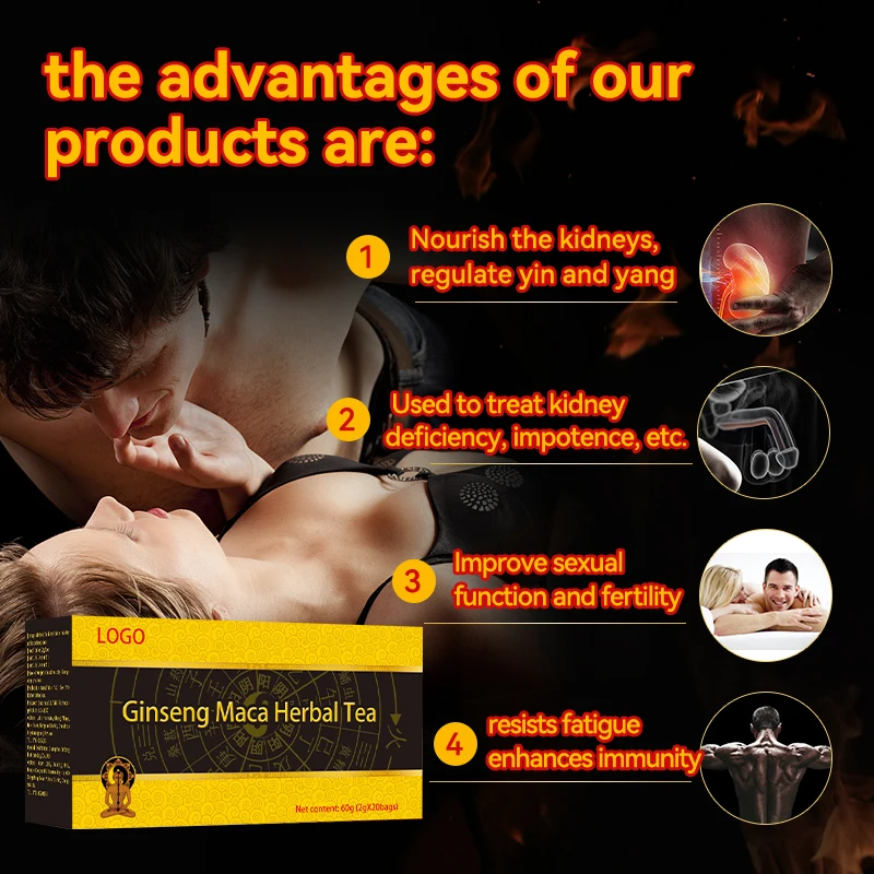 Traditional Chinese herbs for kidney erectile dysfunction men health supplement maca ginseng tea for sexua endurance men