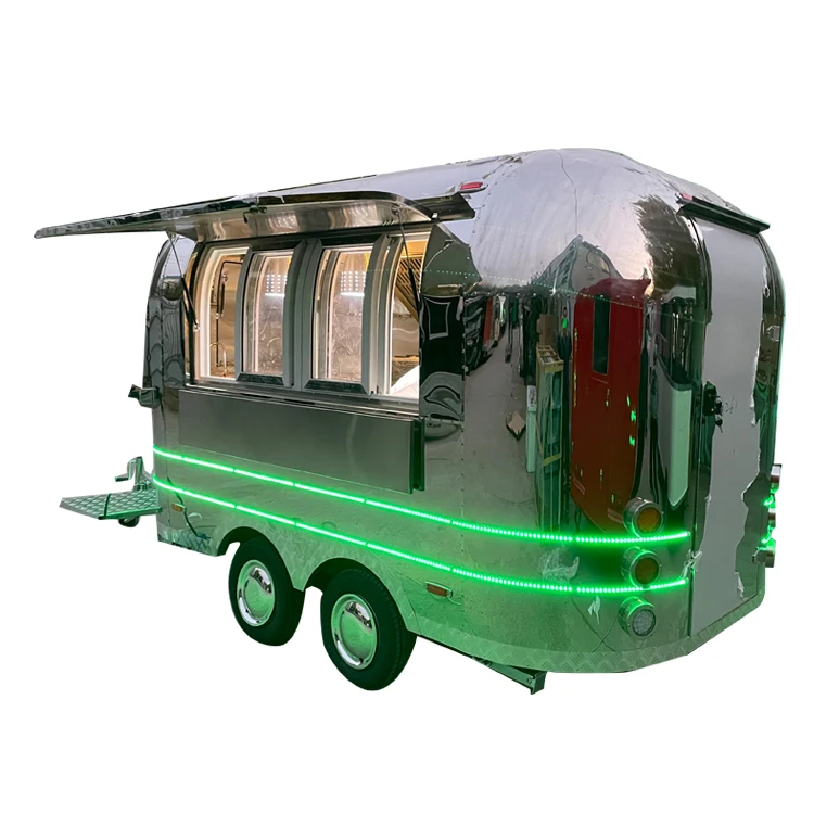 Commercial American Mobile Pasta Pop Up Food Vending Cart Burger with Deep Fryer Catering Truck