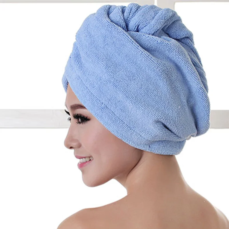 
Microfiber Hair Fast Drying Dryer Towel Bath Wrap Hat Quick Turban Dry Quick Drying Lady Household Bath Tool 