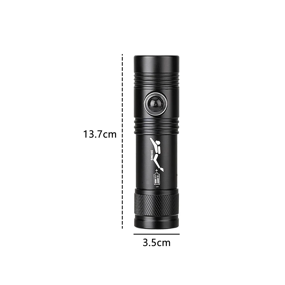 Diving Powerful Flashlight Super Bright XHP50 Rechargeable Flashlight High Power Aluminum Waterproof LED Torch