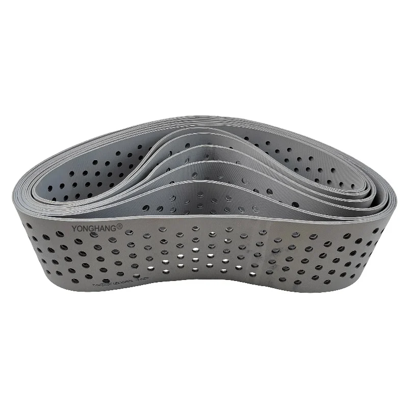 Endless grey 5-4 perforating polyester nylon sandwich power transmission conveyor belt