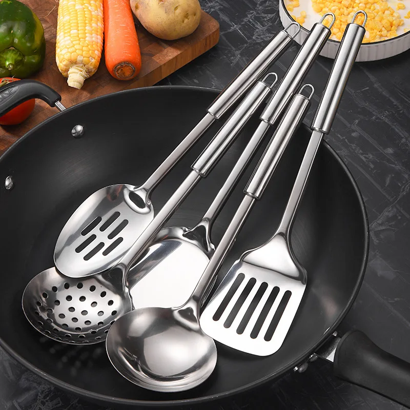 New product ideas 2024 home and kitchen 9 piece set Stainless Steel Utensil set Soup Ladle Slotted Pasta And Turner