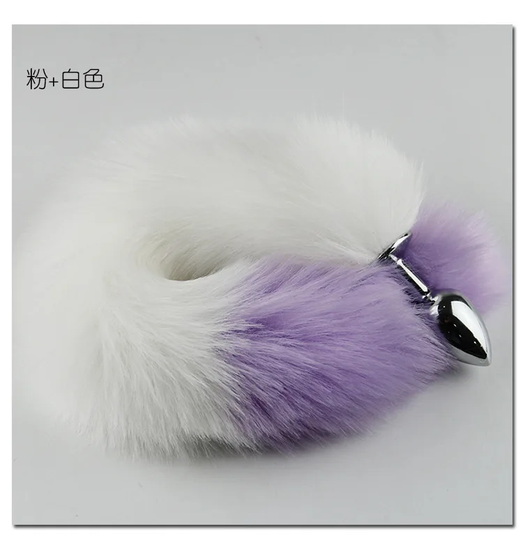 Direct Factory Colorful Pink Black Purple White Alan Lock Butt Plug Fox Tail Anal Plug with Mixed Colors