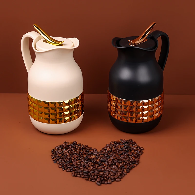 New Diamonds Luxury arabic teapot flask 1000ml twisted insulated thermos coffee jug for hotel restaurant