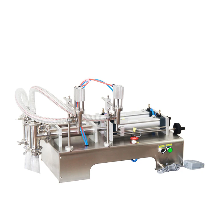 YTK double-head beverage water piston filler pneumatic liquid filling machine