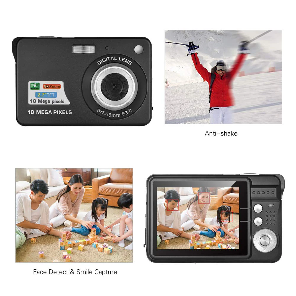 1080P Digital Camera 21MP Compact Camera 2.7 Inch 8X Digital Zoom Pocket Camera
