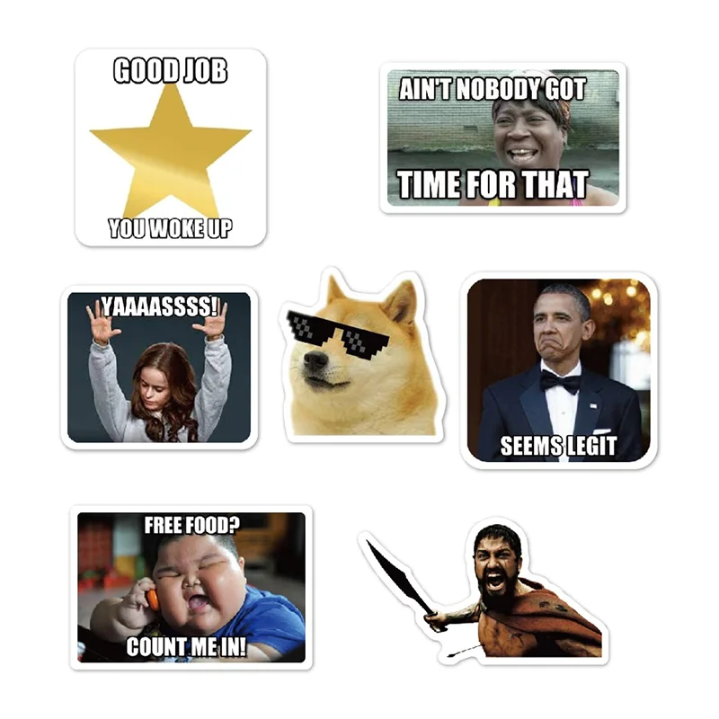 Funny Meme Vinyl Stickers Pack Vine Stickers For Laptop Phone Water Bottles Computer Diy Decor For Bumper Wall  dtf uv transfers