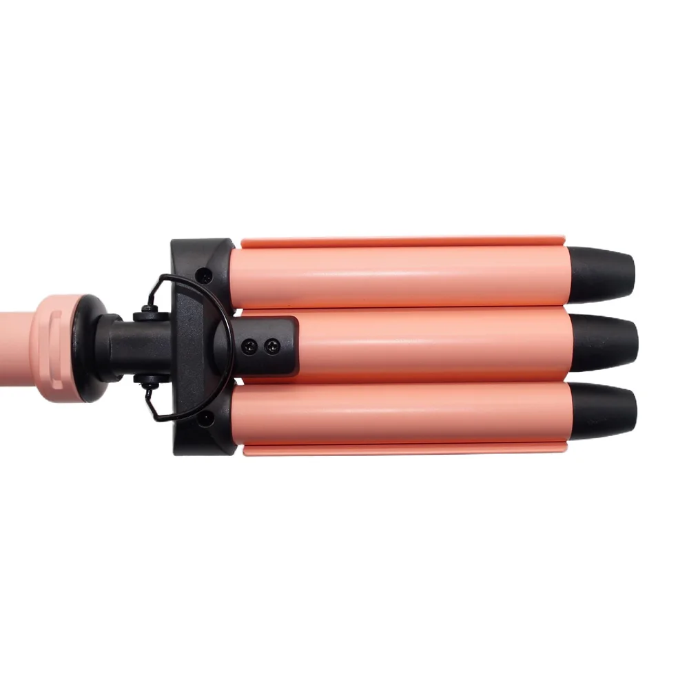 Interchangeable Tourmaline Ceramic 22mm Triple 3 Barrels 210C Temperature Adjustable Hair Waver Curler Curling Iron Wands