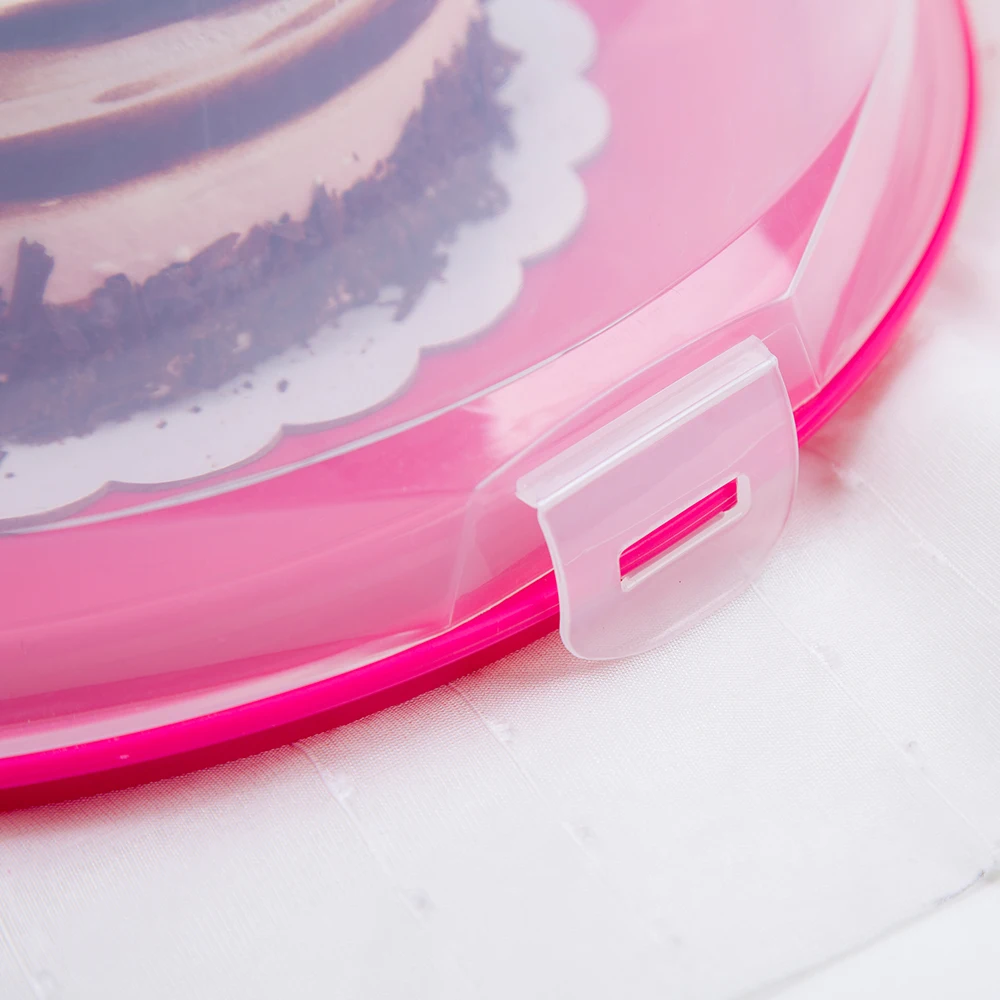 High quality custom color clear round plastic cake container