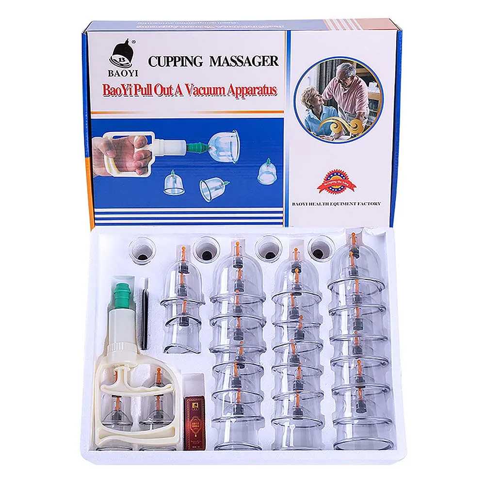 Оптовая продажа эффективный медицинский уход медицинские вакуумные банки с 32 чашками терапевтический массажер для спины и тела Набор вакуумных банок