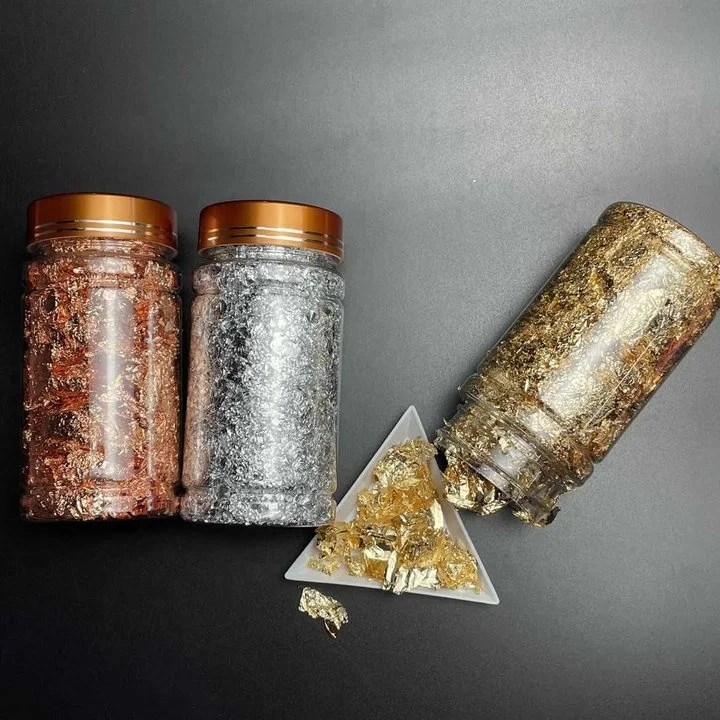 Gold Leaf Gold Silver Confetti DIY Nail Art Painting Material Decorating Party Supplies Bottle Packing Foil Paper Nail Foil