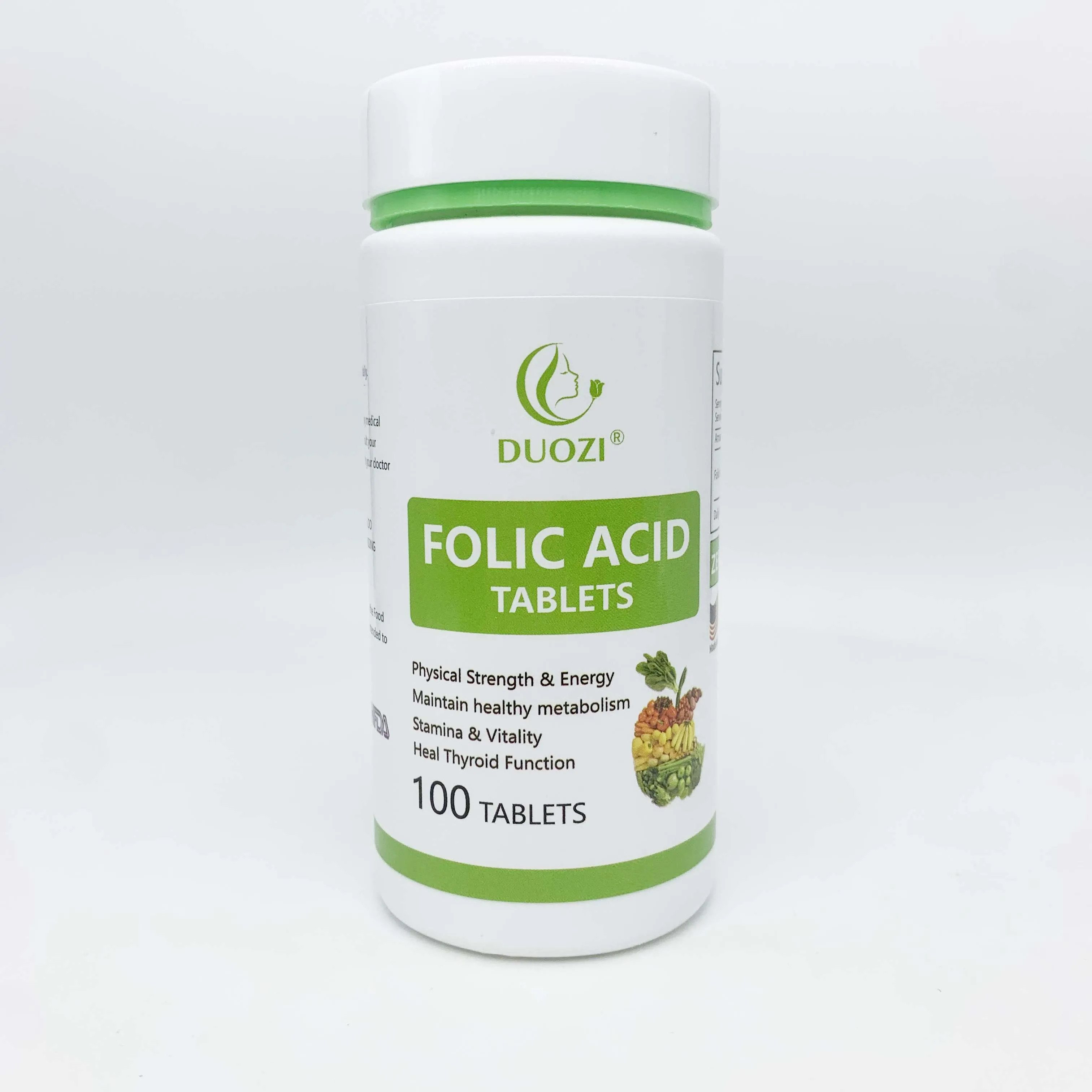 OEM private logo folic acid best pregnancy baby care healthcare food grade folic acid vitamin in stock  folic acid tablets
