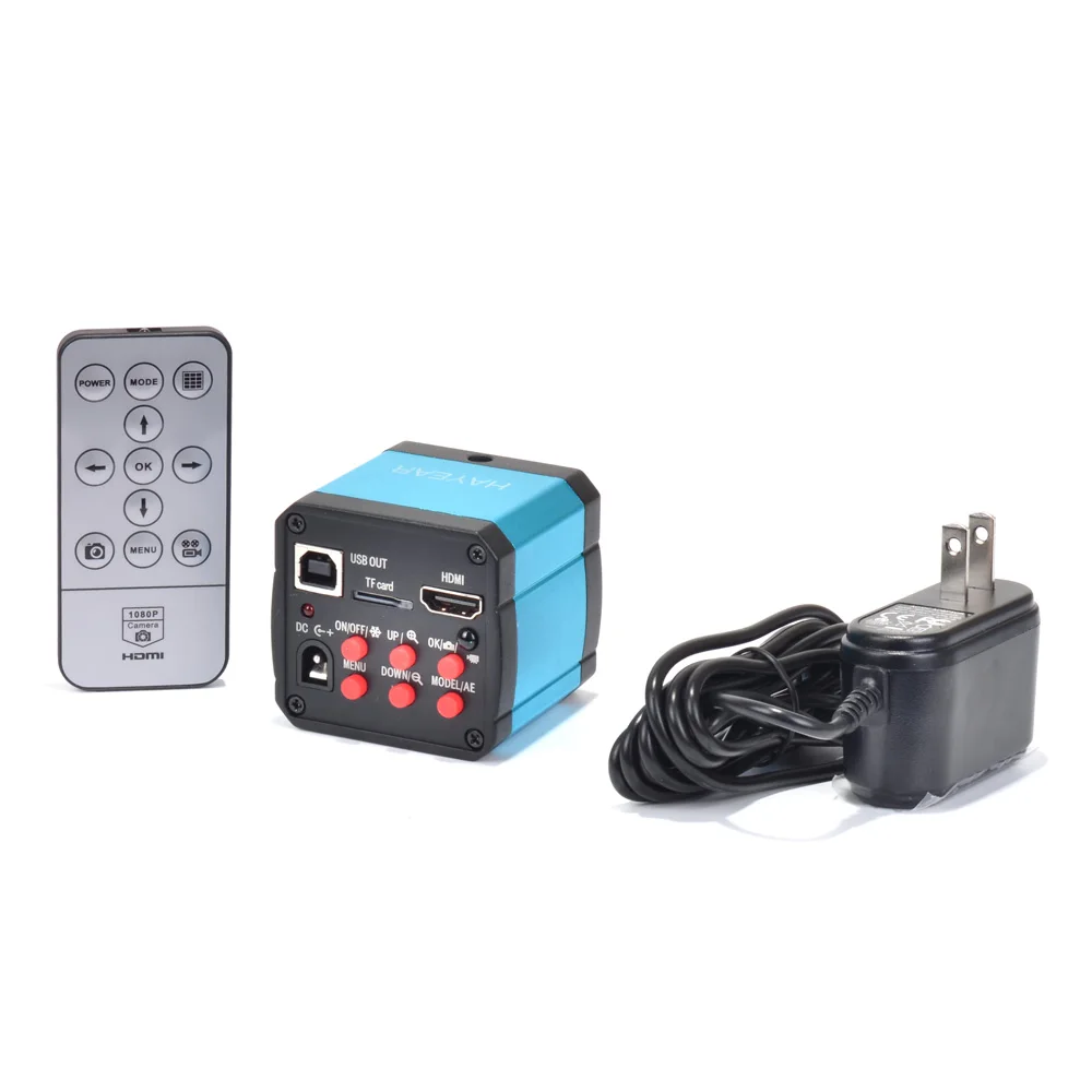 Microscope Camera Kit 16MP HDMI-Compatible HD USB Digital Industry Video Camera Big Table Stand 300X C-MOUNT Lens LED Light