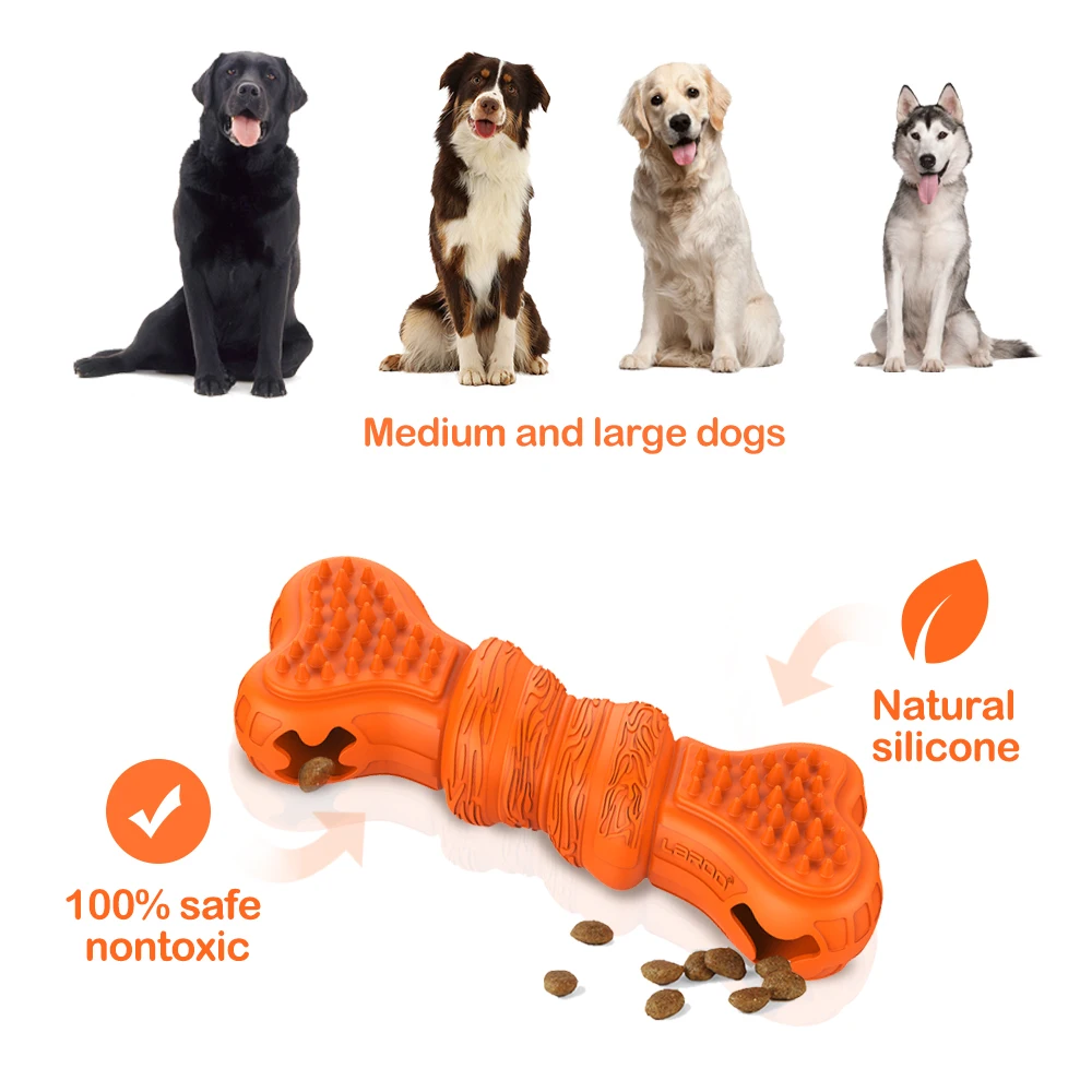 LaRoo rubber tpr dog toys for aggressive dog chewers toy dog bone corn chew puzzle toy agressive bone