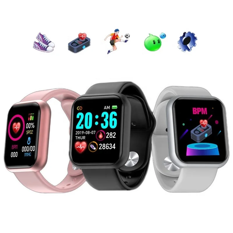 Китай Alibaba Touch Rohs Смарт-часы Android браслет Reloj онлайн Смарт-часы низкие цены детские Y68 D20 Смарт-часы 2022 D20