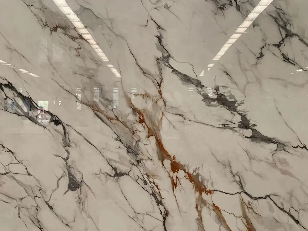 Sintered Stone Slab Calacatta Gold Veins Large Size High Quality Porcelain Slabs for Wall Floor
