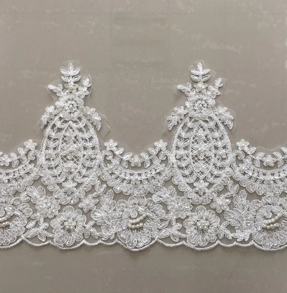 Необычная Свадебная кружевная отделка из бисера для платья или невесты, новый дизайн кружевной отделки вышивки