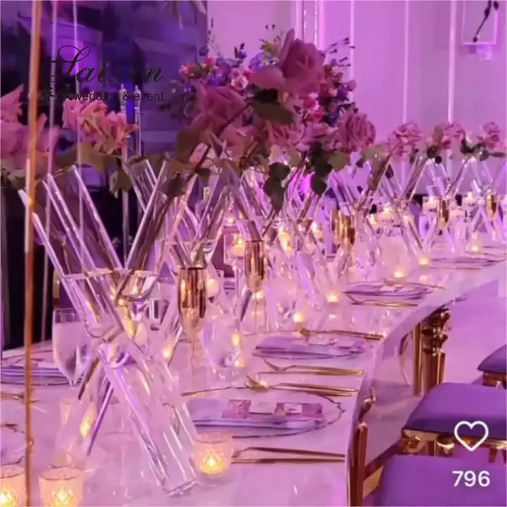 Saixin Hot Sale Crystal Flower Vase Wedding Centerpieces 3 pcs Set Clear Cylinder Glass Flower Vase