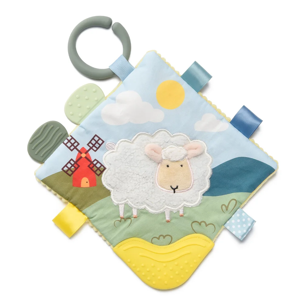 Baby Cloth Books Learning Educational Toys With Silicone Teether Infant Children Fabric Cloth Book Touch Ringing Cognition Toy