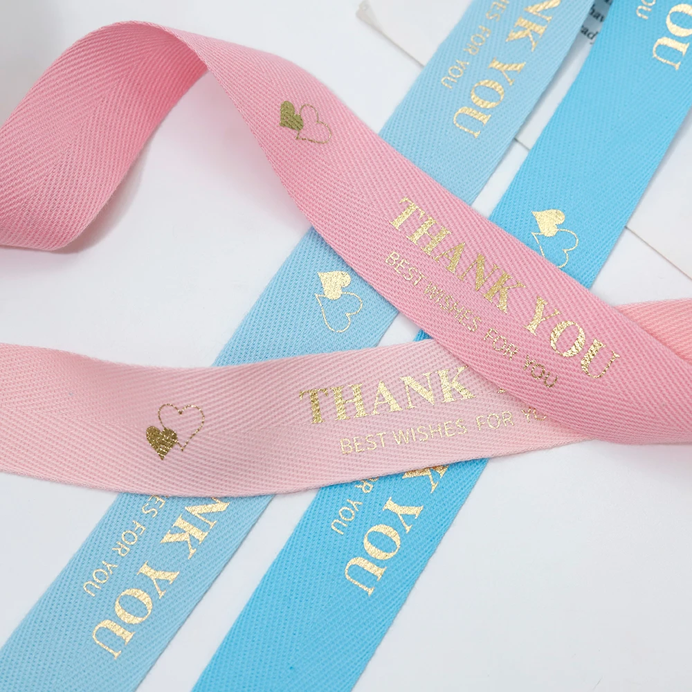 High Quality Custom Design Solid Color Cotton Ribbon Logo Floral Ribbon Flower Packaging for Gifts DIY Ribbon