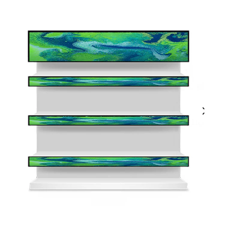 Bar monitor 37 inch instore display shelf top shelf edge lcd screen display