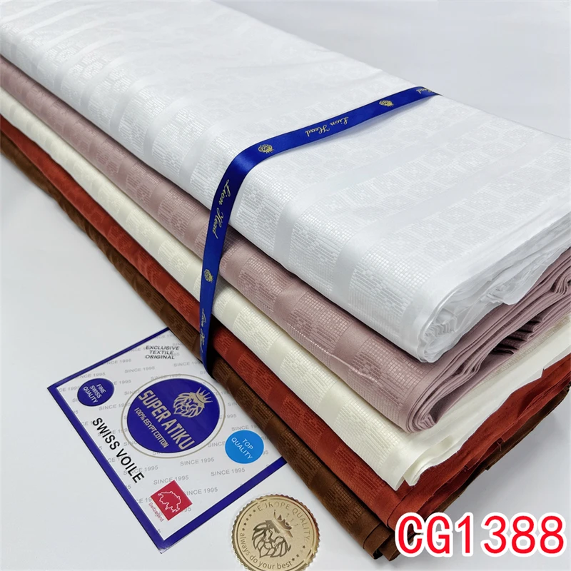 Wholesale Atiku Lace Fabric Atiku Fabric For Men Material Nigerians Swiss Voile 100% Cotton Lace Fabric