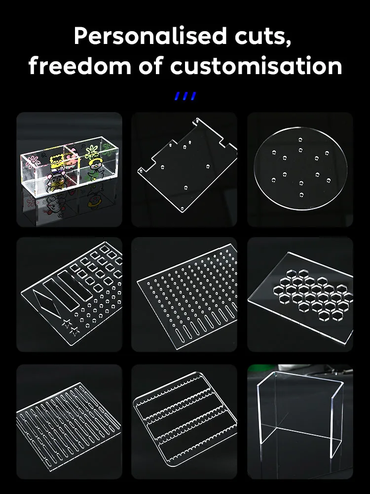 Custom laser cutting processing Plexiglass parts carved patterns acrylic shape panels