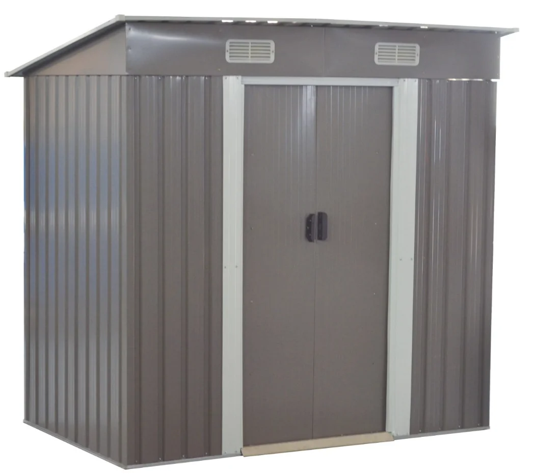 4x6ft mail package pointed roof metal shed