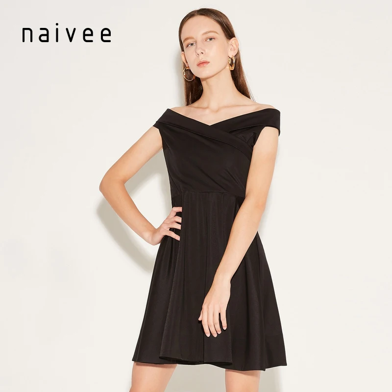 
naivee fashion sexy women office lady black dress 