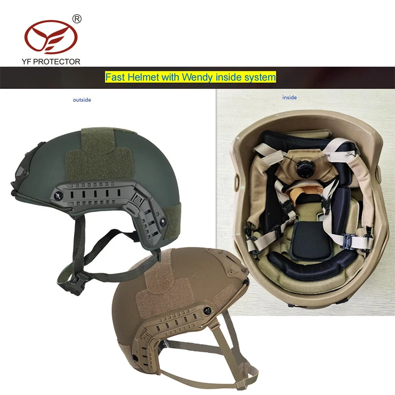 FAST Aramid Mich SF PE OD Green Defense Tactical Coyote Tan Security Wendy System BOA Liner IIIA Safety Helmet