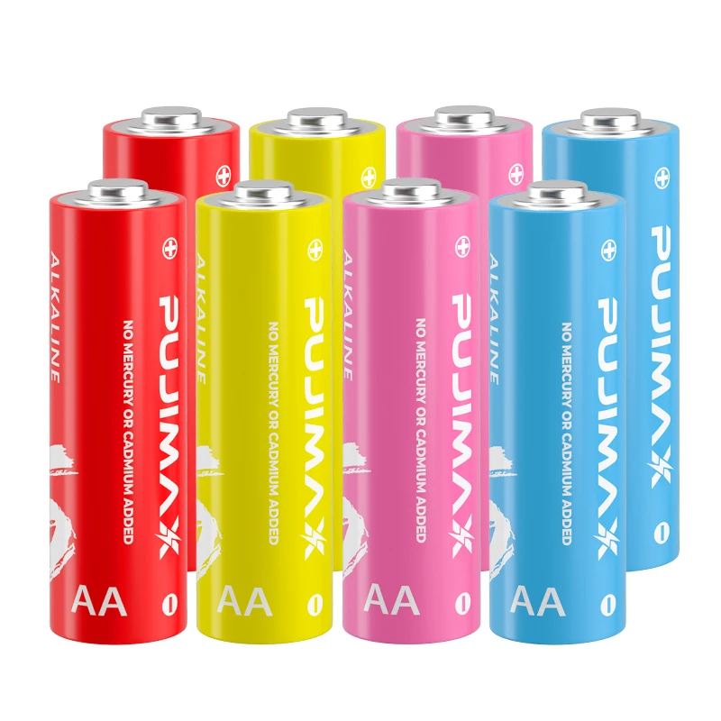 PUJIMAX 8Pcs LR6 AA 1.5V Alkaline Battery Not Rechargeable Single Use Battery Safe And Durable No Mercury For Fingerprint Lock