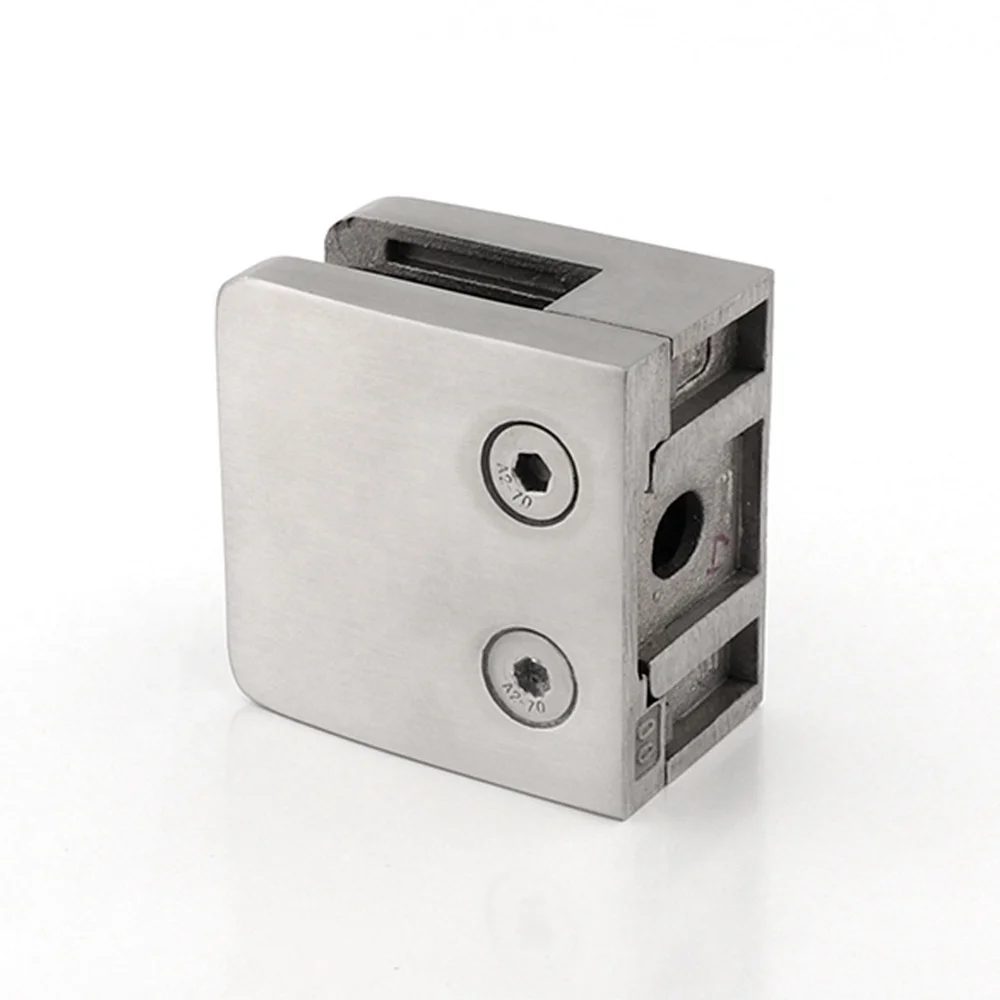 Stainless Steel Railing Stair Fitting Balustrade Fitting Square Rectangle Shape Glass  Bracket Clamp for Rectangle Baluster