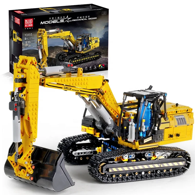 1830pcs Mould King 13112 Engineering Car Building Block Model Diy Heavy Excavator Truck Assemble Building Blocks Stacking Toys