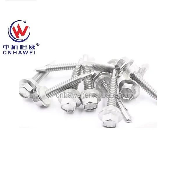 Super Duplex 1.4539 Stainless steel Hexagon head drilling screw tapping screw with collar  DIN7504K