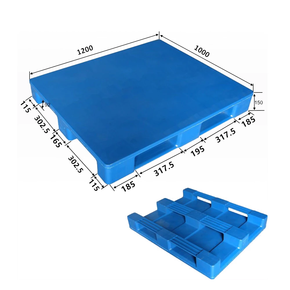 
4 way Heavy duty single faced closed plastic pallet price with steel 