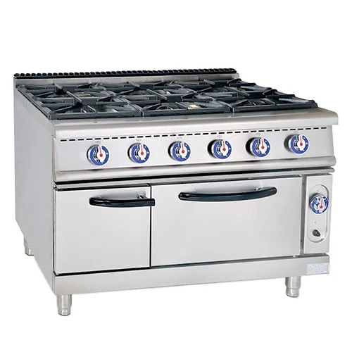 Commercial Efficient Burner Parts For Gas Stoves With 6 Burners Stainless Steel Gas Range