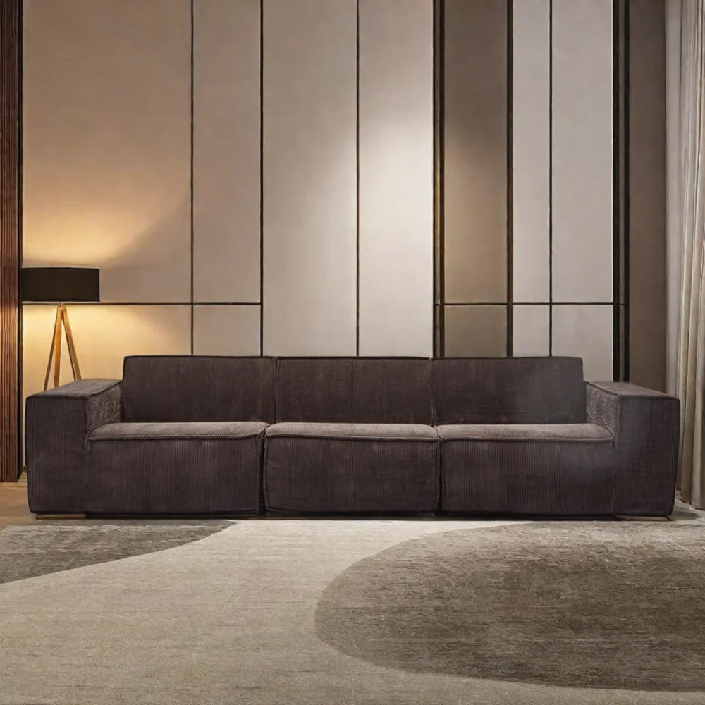 Good price Compressed Free Combination Tufted Corduroy Fabric Sectional Sofa Set Living Room Hotel-Corner Sofa Design