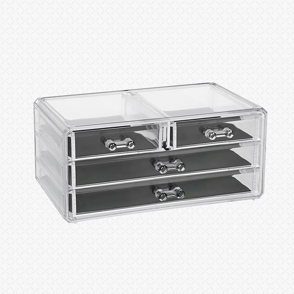 Hot Sale Drawer Type Desktop Cosmetic Organizer Clear Acrylic Jewelry Box