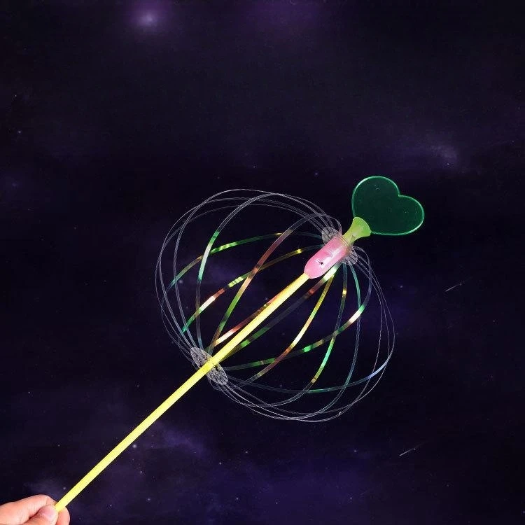 Kids gift Glow in the Dark Toys Neon Stick Creative Magic Flashing Twisted Bubble Wand Light-up Spin Rainbow Bubble Ball Toy